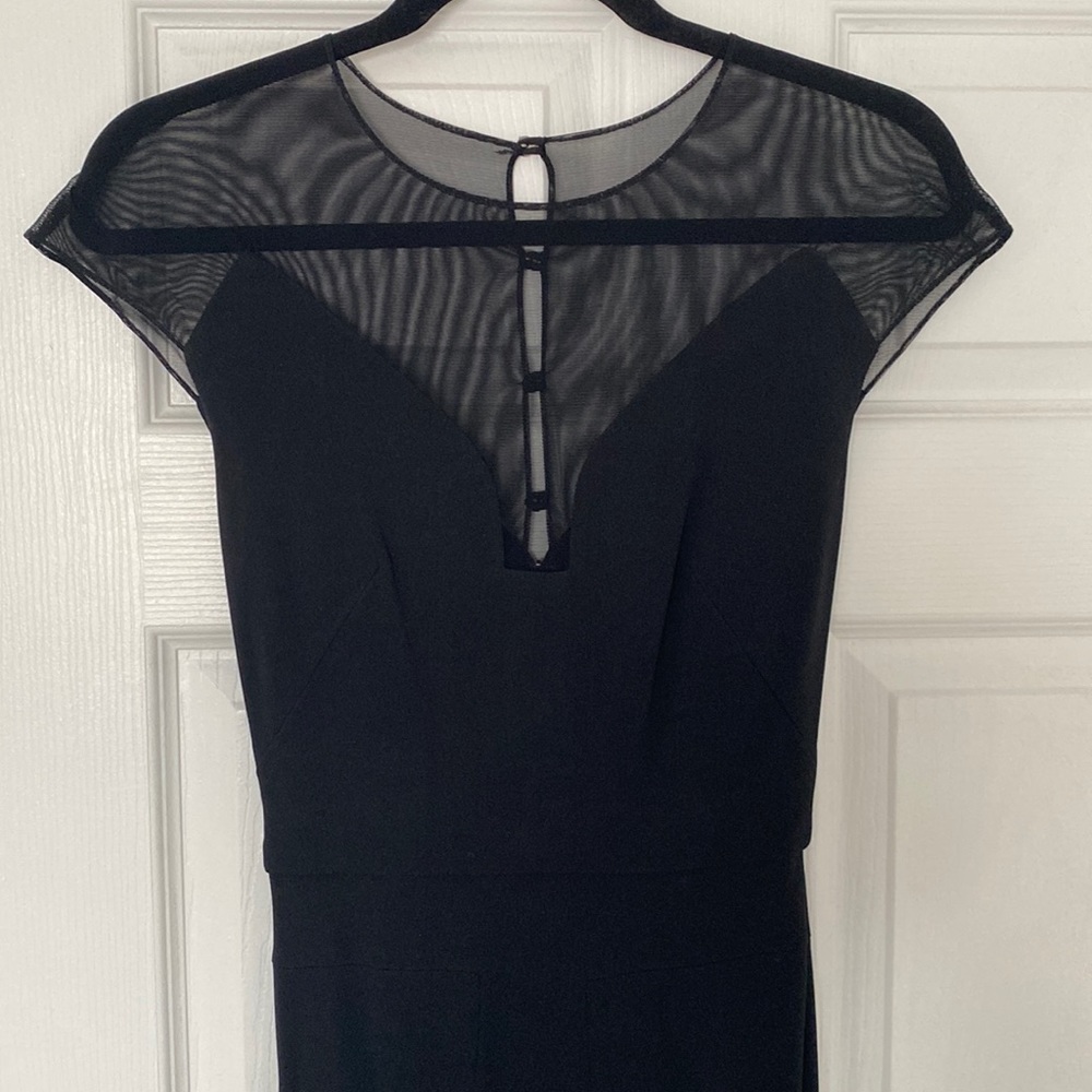Nicole Miller mesh black long fitting dress.